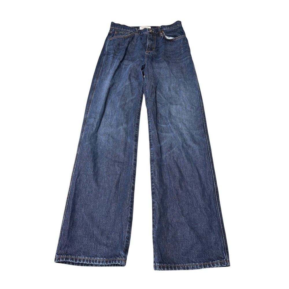 Reformation Val 90s Mid Rise Straight Jeans Ahurani Blue Denim Womens Size 27X32